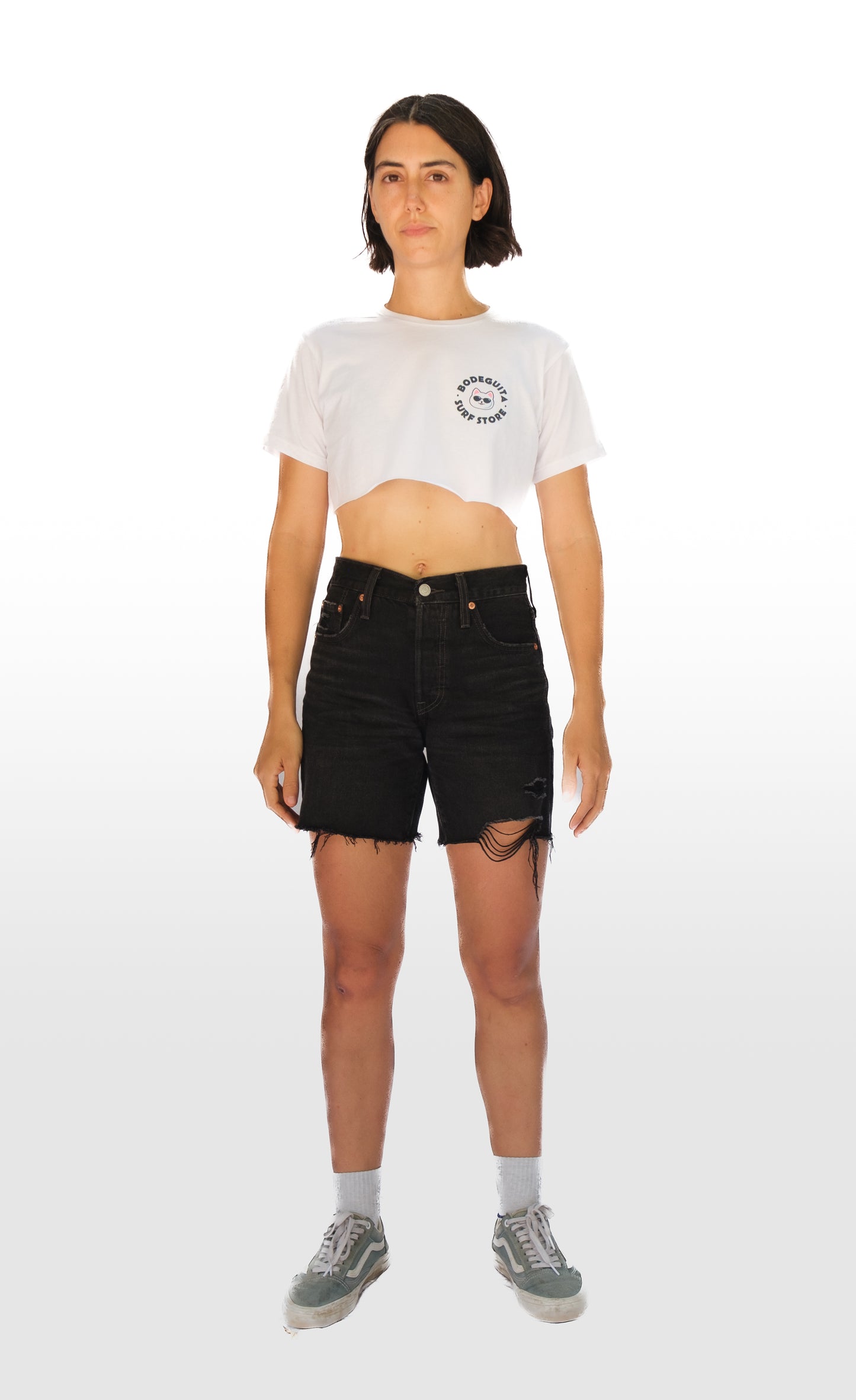 Cat Stamp Crop Tee
