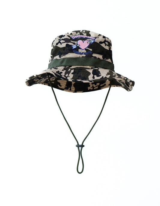 Camo Bucket hat with heart