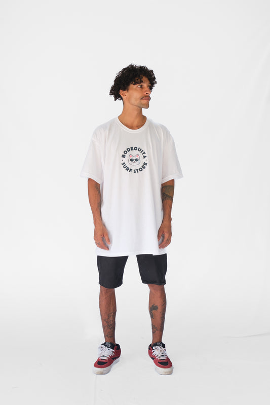 Bodeguita Cat Stamp Logo tshirt